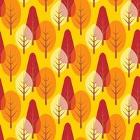 Seamless Autumn Pattern, Forest, Trees in Warm Colours vector