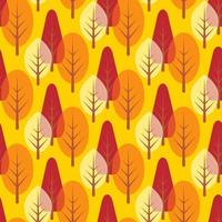 Seamless Autumn Pattern, Forest, Trees in Warm Colours vector