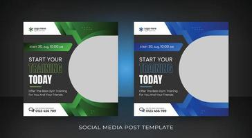 Fitness GYM social media post template vector