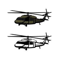 Military helicopter design illustration vector