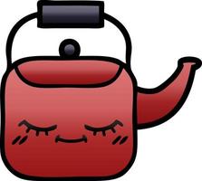 gradient shaded cartoon kettle vector