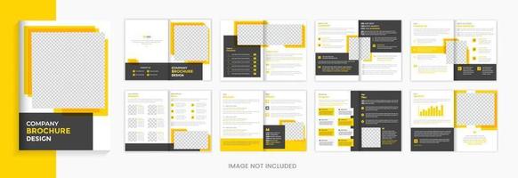 Minimal Corporate Brochure design template, 16 page company profile layout vector