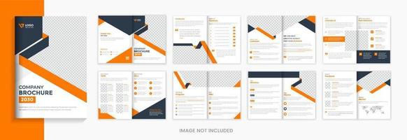 Abstract Corporate brochure design template, 16 page business brochure layout vector