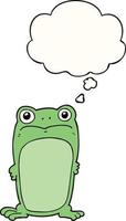 cartoon staring frog and thought bubble vector