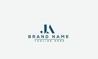 JA, AJ Logo Design Template Vector Graphic Branding Element.