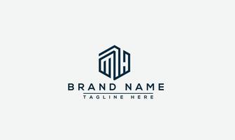 MH Logo Design Template Vector Graphic Branding Element.
