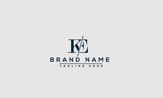 KE Logo Design Template Vector Graphic Branding Element.