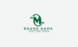 M leaf Logo Design Template Vector Graphic Branding Element.