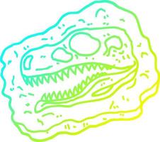 cold gradient line drawing cartoon ancient fossil vector