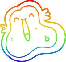 rainbow gradient line drawing cartoon germ vector