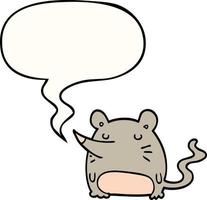 cartoon mouse and speech bubble vector