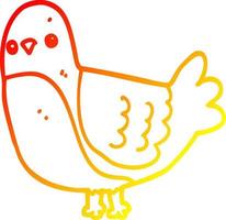 warm gradient line drawing cartoon bird vector