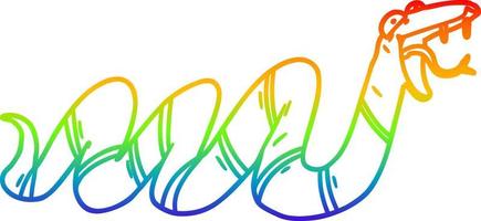 arco iris gradiente línea dibujo dibujos animados serpiente arrastrándose vector