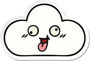 sticker of a cute cartoon cloud vector