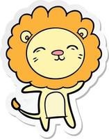 sticker of a cartoon lion vector