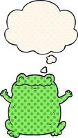 cartoon toad and thought bubble in comic book style vector