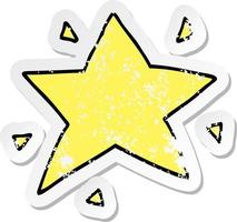 distressed sticker of a cartoon star vector