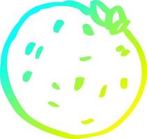 pomelo de dibujos animados de dibujo de línea de gradiente frío vector