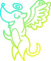 cold gradient line drawing cartoon angel dog vector