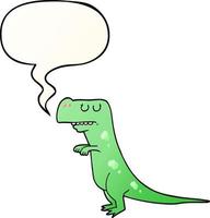 cartoon dinosaur and speech bubble in smooth gradient style vector