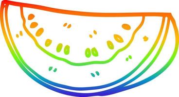 rainbow gradient line drawing cartoon watermelon vector