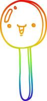 rainbow gradient line drawing cartoon lollipop vector