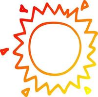 warm gradient line drawing cartoon sun vector