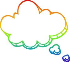 rainbow gradient line drawing cartoon expression bubble vector