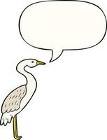 cartoon stork and speech bubble vector