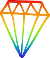 rainbow gradient line drawing cartoon tattoo diamond vector