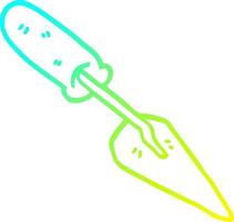 cold gradient line drawing cartoon trowel vector