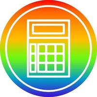 math calculator circular in rainbow spectrum vector