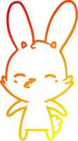 warm gradient line drawing curious bunny cartoon vector