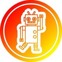 dancing robot circular in hot gradient spectrum vector