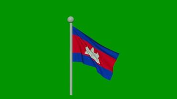 Cambodia flag green screen video