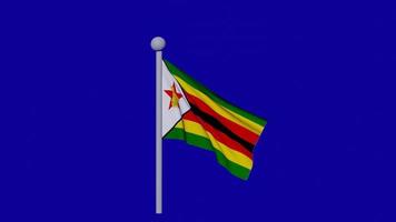 Zimbabwe flag green screen video