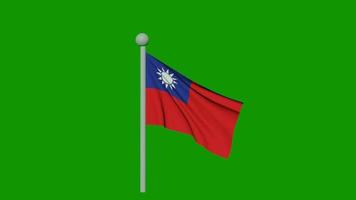 pantalla verde de la bandera de taiwán video