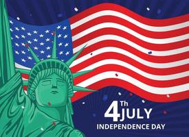 4th july american independence greeting design vector