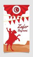 special design template for turkish independence zafer bayrami vector