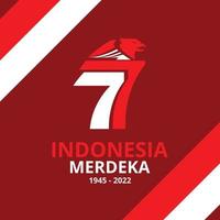 Logotipo plano de la 77.a independencia de Indonesia vector
