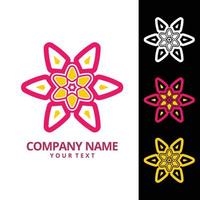 modern flower shape logo with round pattern vector