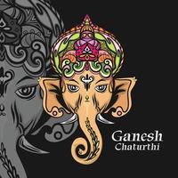 ilustración de vector de ganesha plana con forma fresca y elegante