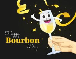 hand illustration toast celebrating bourbon day vector