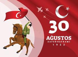 special design template for turkish independence zafer bayrami vector