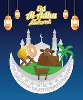 plantilla especial de diseño de eid al adha de redes sociales vector