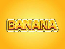 Banana text effect template with 3d bold style use for logo vector