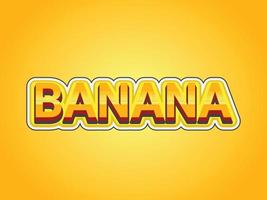 Banana text effect template with 3d bold style use for logo vector