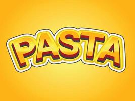 Pasta text effect template with 3d bold style use for logo vector