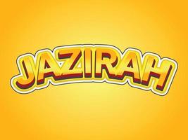 Jazirah text effect template with 3d bold style use for logo vector