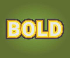 Bold text effect template with 3d bold style use for logo vector